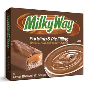 12x Milky Way Pudding & Pie Filling - Instant Custard Snack Dessert Cup Chocolate Flavor Treats Party Bundle Gourmet Pantry Bulk Pack Lunchbox School Sweet Smooth Rich Delicious Comfort Food Baking Mix Topping 3.25oz 12ct