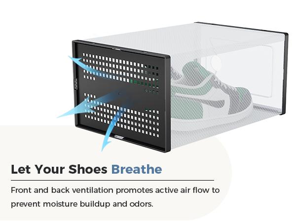 Clear Shoe Storage Boxes, Plastic Stackable Shoe Containers with Lids, Display Sneaker Case Organizer for Closet, Under Bed, Entryway