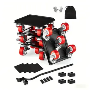 Heavy Duty Carbon Steel Furniture Dolly Tool Set, 1200 lbs Max Load, 5 Swivel Wheels, Furniture Lift Slider for Appliances, Sofas