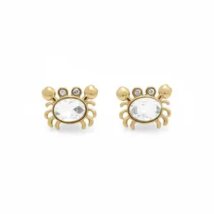 Crabby Chic Crystal Stud Earrings