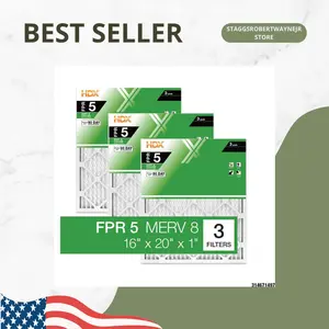 16 in. x 20 in. x 1 in. Standard Pleated Furnace Air Filter FPR 5, MERV 8 (3-Pack)