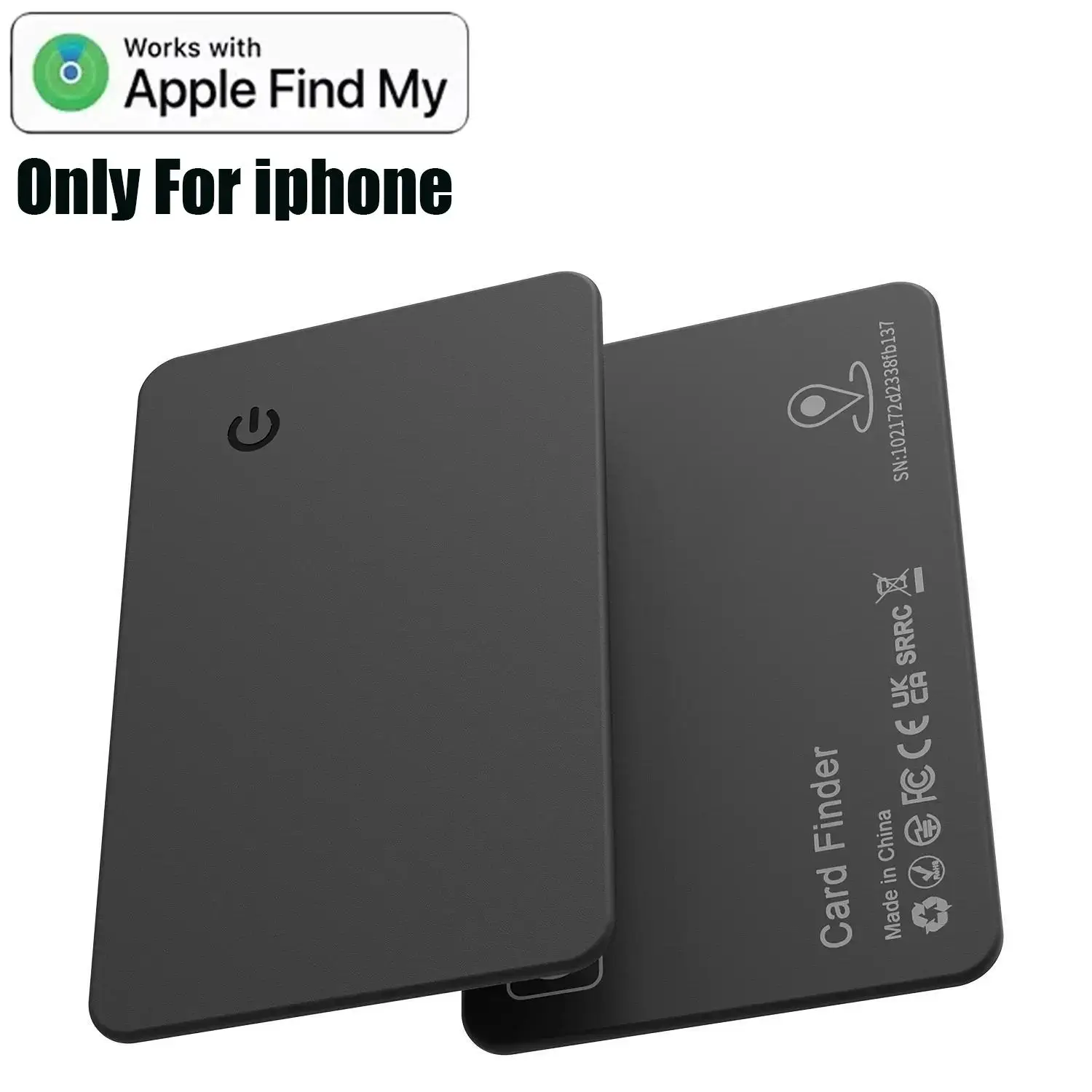 Wallet Tracker Card, Thin Finder, Item Locator for Luggage Tags, Passports, Phone, IP68 Waterproof Item Locator for Apple Find My（3-year Battery,No Ch