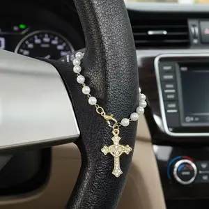Car Steering Wheel Charm Accessories, Car Pearl Jewelry, Unique Fashion Gift, Automotive Decor, Stylish Car Accessory