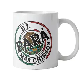 El Papa Mas Chingon Men's 15oz Ceramic Coffee Mug Sturdy Thermal Reuse Drinkware Insulated Tumbler Washable Customizable Father's Day Gift Cup - Reusable Cup Reusable Cup Reusable