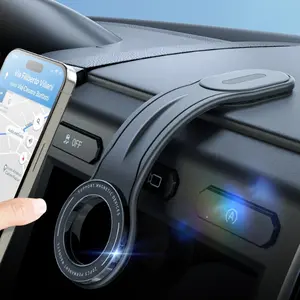 Magnetic Car Phone Mount with Detachable, Bendable Aluminum Arm – Phone Holder for Car Dash – 20 Strong Magnets – Fits Most Smartphones