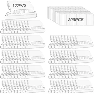 Insertable Plastic File Folder Tabs for Hanging Folders, 100 Pcs Hanging File Folder Tabs with 200 Pcs Inserts (Clear)