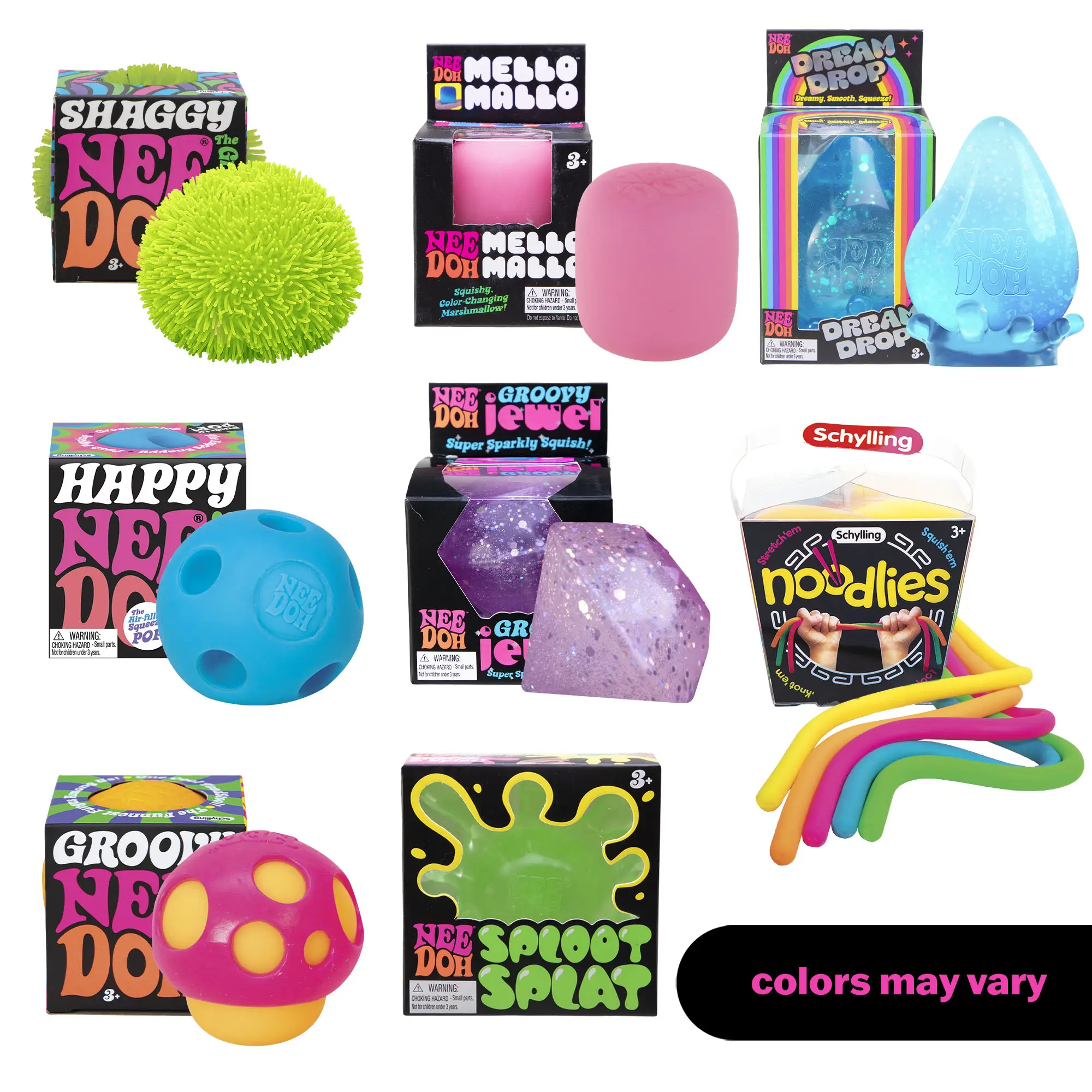 Schylling NeeDoh Fall Sensations Bundle - Squishy Sensory Toys - Various Textures and Fillings - Ages 3 and Up - Bundle of 8 NeeDoh Toys