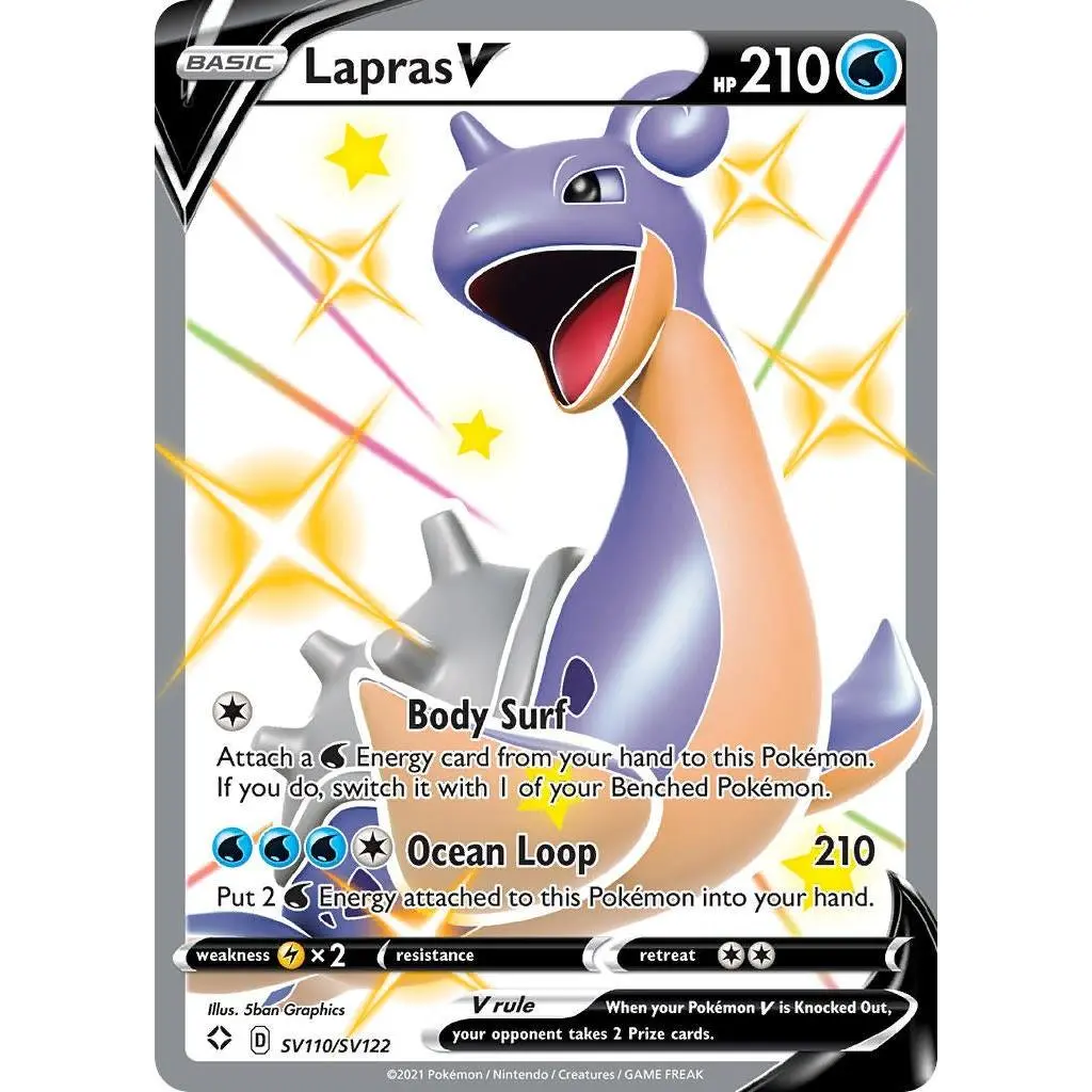 Lapras V SV110/SV122 Pokemon Shining Fates: Shiny Vault Shiny Holo Rare