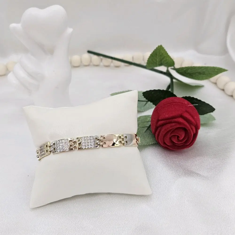 Valdiviajewery #2015 Three-tone 14k Gold-Laminated Bracelet, High Quality