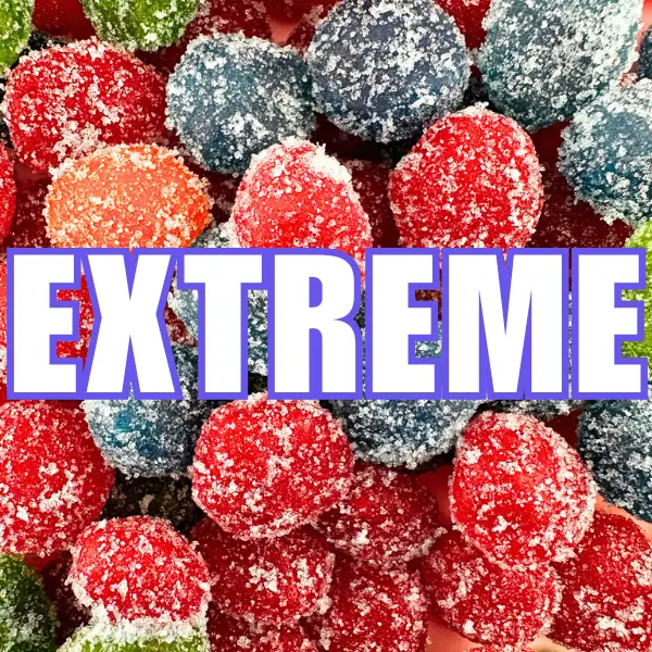 Cuza's Extreme Sour Blue Raspberry Gushies Candy Snack Bonbon Sweet Sugar Candies