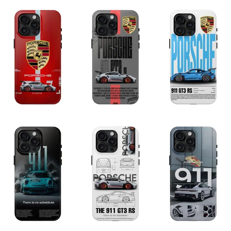 Porsche 911 GT3 RS Phone Case Sports Car Racing Cover - Phone Cover for iPhone 7-17 Pro Max / for Samsung S21-S25 Ultra