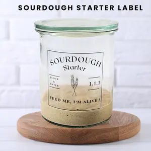 Clear Sourdough Label – Stylish, Durable, and Practical for Sourdough Starter