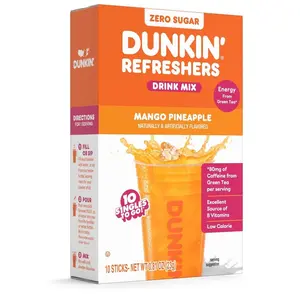 Dunkin' Refreshers Mango Pineapple, Singles to Go Powdered Drink Mix, 10 Count Packets Dunkin' Refreshers Mango Pineapple, Singles to Go Powdered Drink Mix, 10 Count Packets