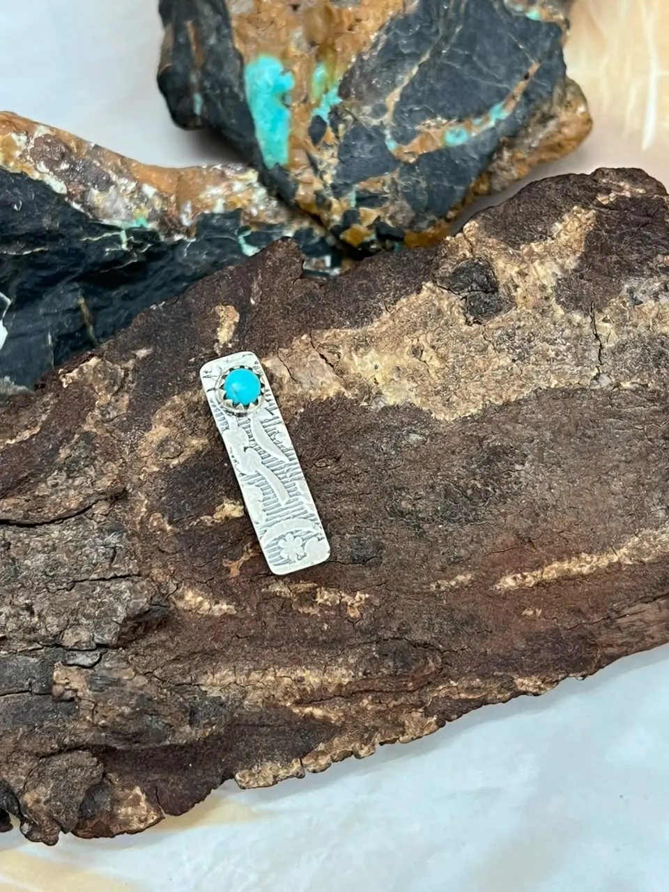 Handmade Sterling Silver Kingman Turquoise Watch Charm Signed Nizhoni