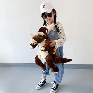 1PC 3D Dinosaur Backpack, featuring a fun dinosaur plush toy, shoulder straps,mini pocket design for storing personal items for festive occasions and a great birthday gift Kids Backpack