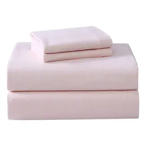 Laura Ashley Solid Pink Queen Flannel Sheet Set
