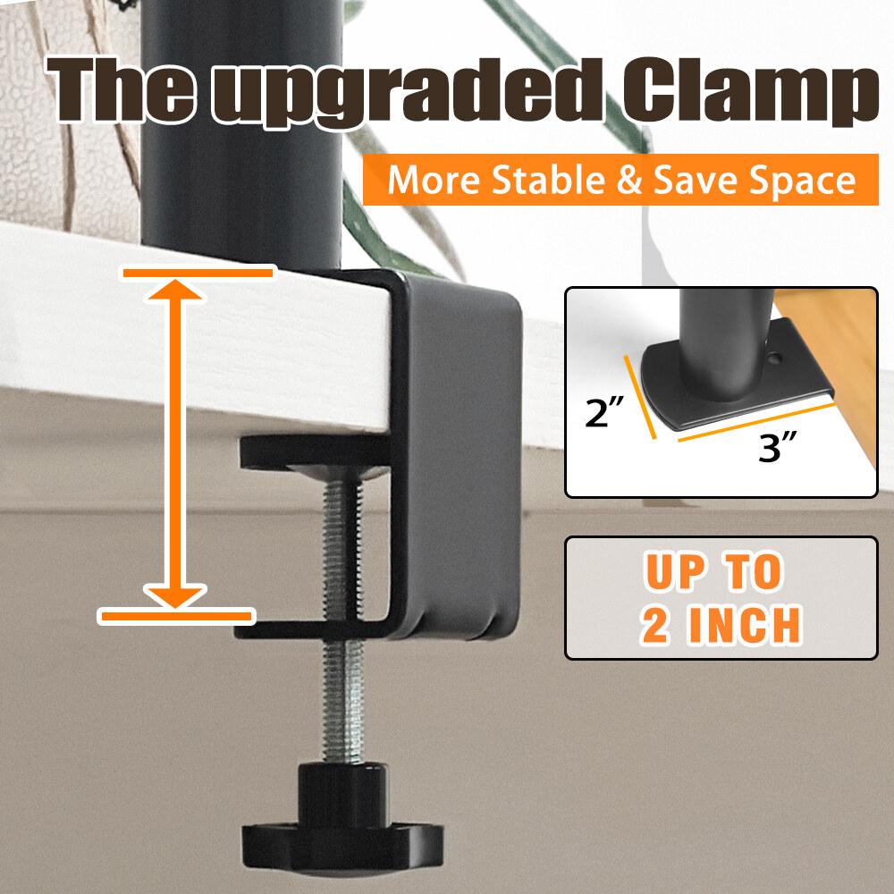Studio Monitor Stands Pair Adjustable Height 11" to 18.5", Stage Speaker Stand Desktop with Safety Pin Clamp