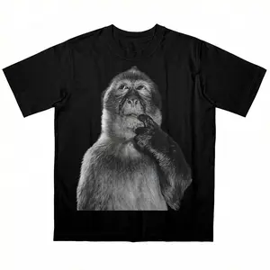 Humorous Monkey Cotton T-Shirt, Menswear Streetwear Top with Ridiculous Memes, Retro 90s Vintage Styles
