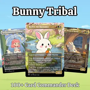 Proxy 100+ Card Commander Deck – Bunny Tribal Custom Art Ready to Play Perfect Gift for Players & Collectors | EDH Commander Deck