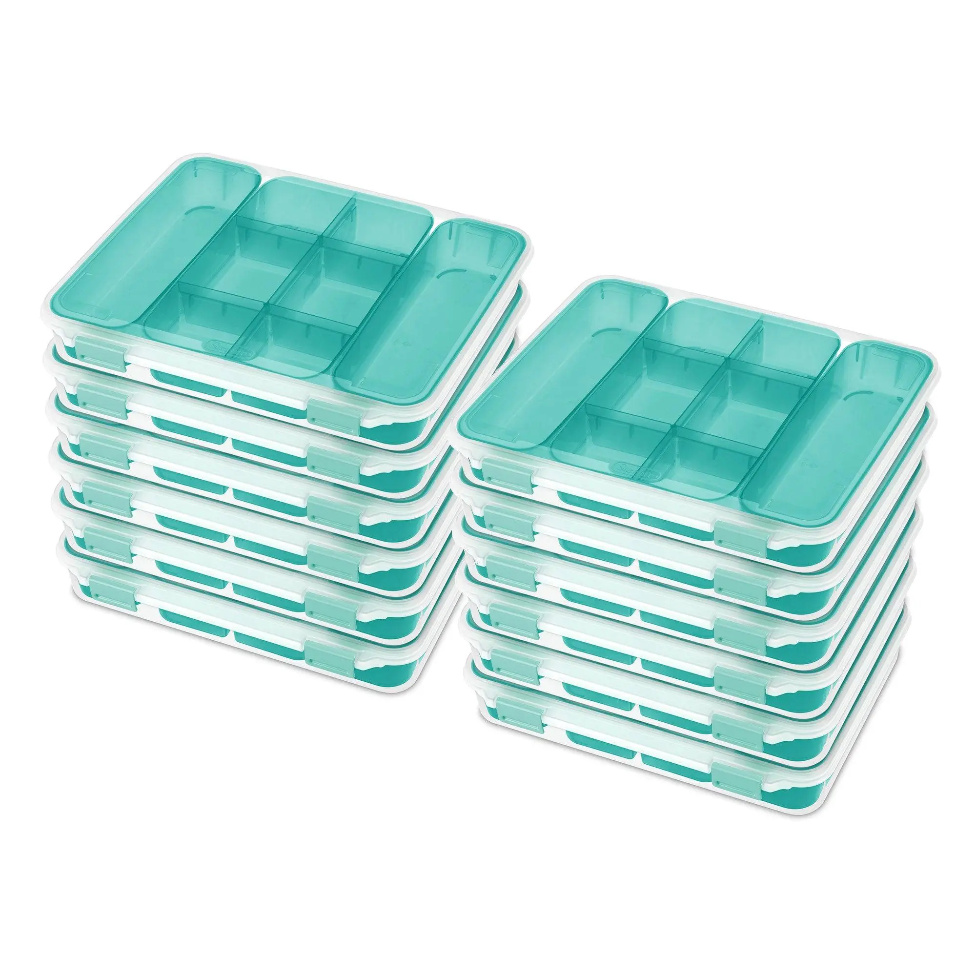 Sterilite Divided Case Stackable Plastic Small Storage Lidded Container, 12 Pack Sterilite Divided Case Stackable Plastic Small Storage Lidded Container, 12 Pack