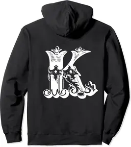 Letter K KING QUEEN matching couple partner Valentines Day Pullover Hoodie - Tylerjame Shop 72B083VHGQKP