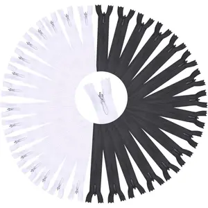 32 count 12 Inches Nylon Coil Zippers, #3 Invisible Zipper for Sewing, Nylon Bulk Zipper for DIY Crafts, Pocket, and Accessories