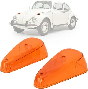 HECASA Amber Lens Turn Signal Light Lens for 1970-1979 VW Beetle & Super Beetle Thing - Driver & Passenger Side - Premium Plastic PC Material - Easy Installation