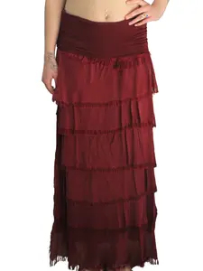 Lady's Fitted Italian Silk Maxi Skirt, Women's Overall Bottom