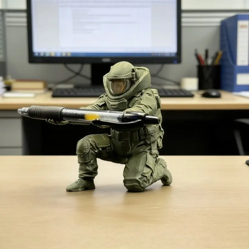 1pc 3D Printed Military Engineer Pen Holder, holds pens, pencils and stationery, Pen Cup Holder for Desk, Pen Stand. Creative desktop decor for military fans, practical office storage gift, Office Organizer, Office Accessories, Stationary Organizer Holder