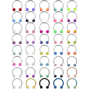 Septum Rings 16G, Stainless Steel Piercing  - Horseshoe & Snake Bite Septum Nose Rings, 8MM & 10MM