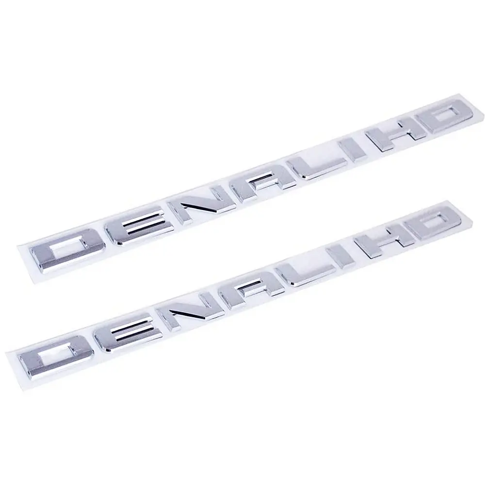 Chrome Denali HD Emblem Letters For GMC Sierra Yukon Door Tailgate Badge Decal