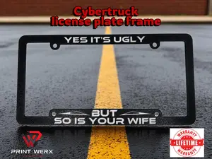Cybertruck License Plate Frame – 3D Printed ABS with Lifetime Warranty