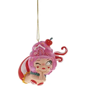 Miss Mindy Cotton Candy Mermaid Stone Hanging Ornament