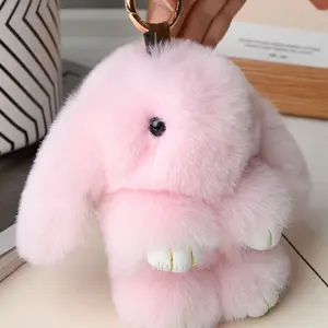 Cute Plush Rabbit Keychain Charm, Soft Animal Car Decoration, Bag Accessory, Perfect Gift, Couple's Fuzzy Bunny Key Ring, Handmade Bunny Keychain, Fluffy Bunny Keychain