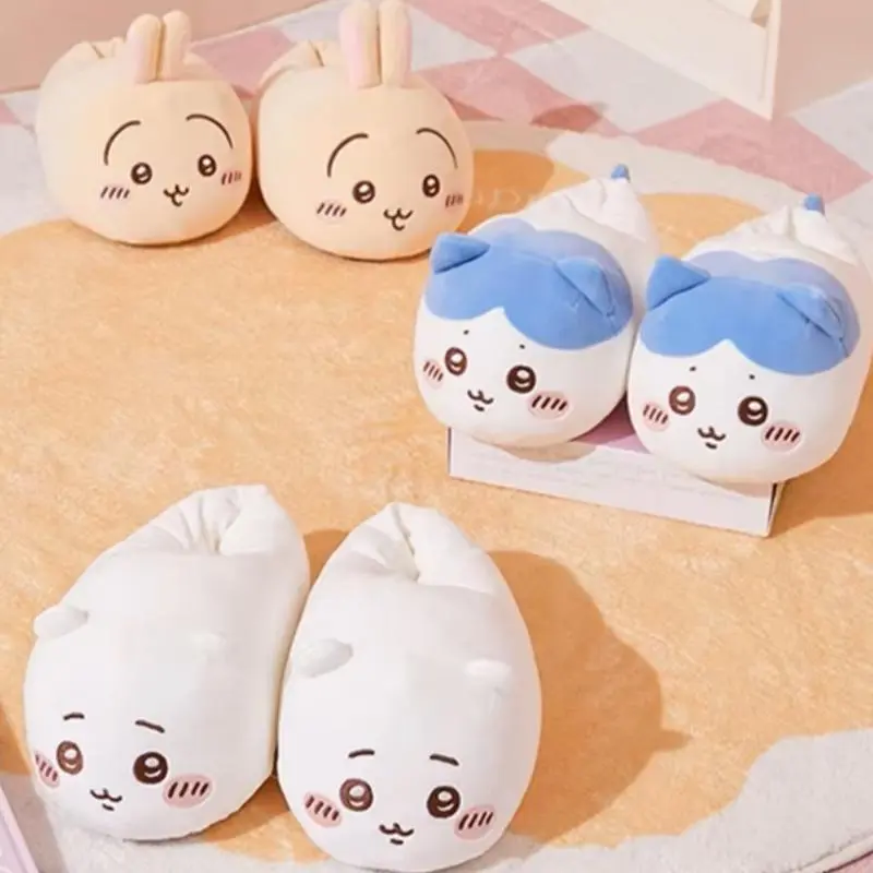 New Winter Warmth Chii kawa Series Plush Slippers Warm Winter Cotton Slippers Soft Wrapped Home Slippers gift
