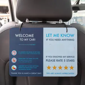 Rideshare Sign 2-Pack - Universal Large Sign for Uber Lyft Drivers - PVC Material - Clear Guidelines & UV Printed Design - Easy Install - Enhance Customer Relations & Tips