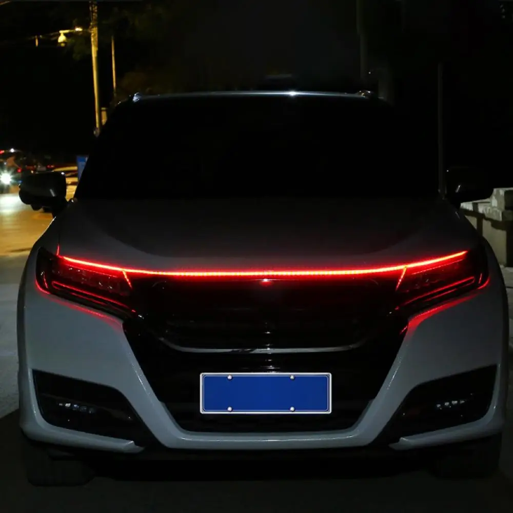 Summer LED Daytime Running Light for Car, Car Hood Flexible LED Light Strip, Waterproof Car Hood Strip Light, Car Decorative Light, Car Accessories