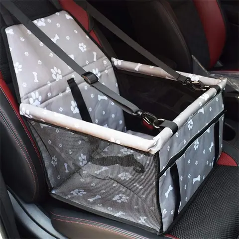 Pet Car Safety Seat, Breathable Foldable Pet Car Basket, Puppy Carrier, Portable Dog Car Seat for Small Medium Pets, Polyester Material, Carrier