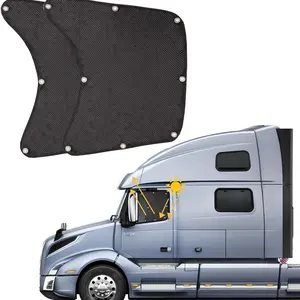 Semi Truck Window Sun Shade 2 Pack - Strong Suction Cup Mesh Sun Blocker for UV Protection & Privacy