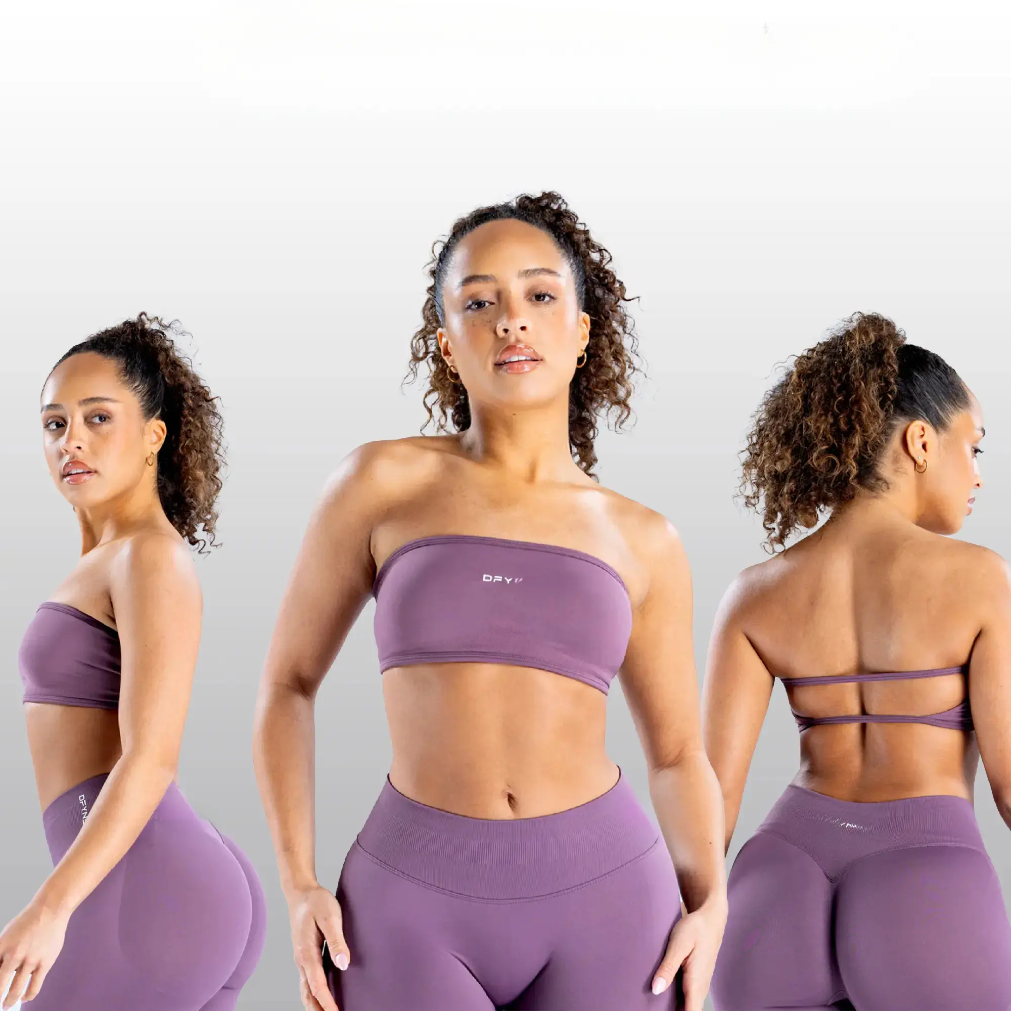 Women's 2-Piece Impact Backless Workout Set - Seamless Bandeau Bra, High-Waisted Shorts & Leggings, Gym Workout Sets Pack with Fitness Features Sportswear for Performance & Statement Style, Two Piece Sets