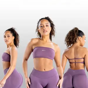 Impact Backless Set – Seamless Bandeau Bra, High-Waisted Shorts & Leggings for Performance and Statement Style