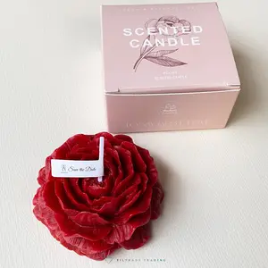 Paeonia Gloria Whisper Scented Aroma Fragrance Candle Set Romantic Candle Gift | 2×60g Handmade Flower Candle Low Temp Candles, Individually Boxed