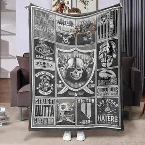 Las Vegas Raiders Nostalgic Team Blanket, Soft Cozy Cover for Men and Women, Perfect Gift for Boys and Fans