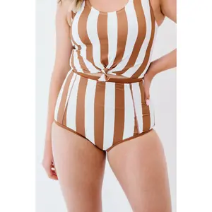 At The Beach Bottoms | Clay & White Stripes