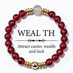 Natural Stone Bracelet For Wealth, Abundance & Prosperity - Fashion Elastic Stretch Bead Bracelet - Unisex Jewelry Gift For Men & Women