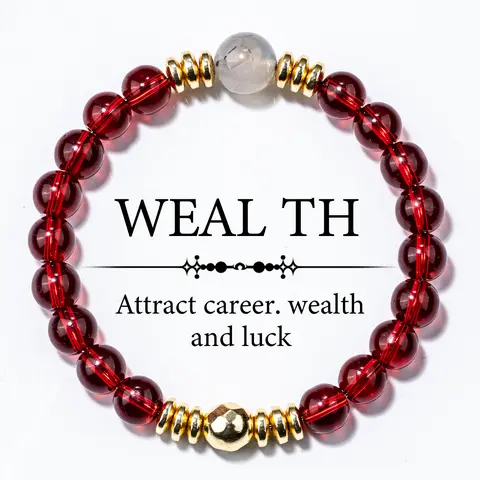 Natural Stone Wealth, Abundance & Prosperity Elastic Bracelet - Stackable Bracelets, Trendy Stack Bangle, Stone-Chic Stacking, Pull On, Unisex Daily Wear Costume Jewelry Gift - SpringStatements Stretch Arm Candy Accessory