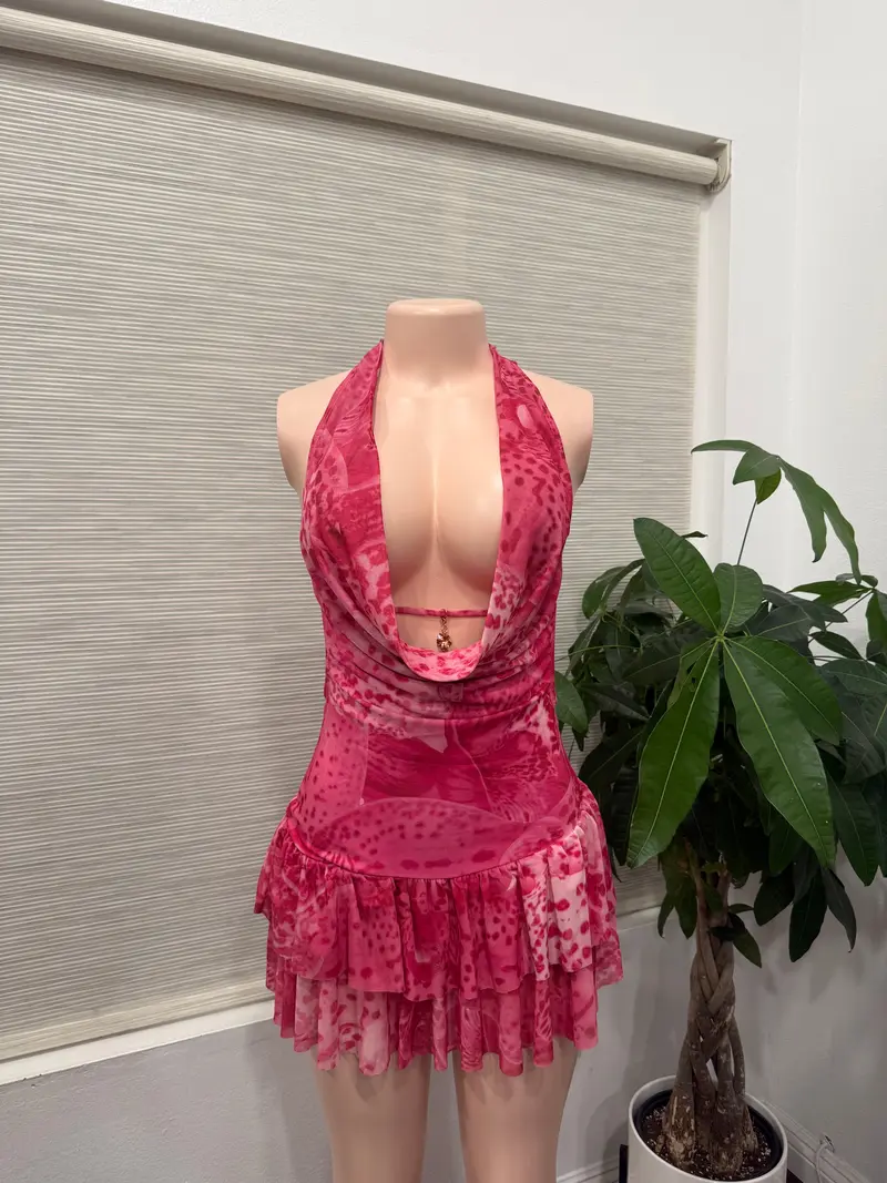 strapless open back dress 1960s Aqua Beaded Sequins MOD Party Dress