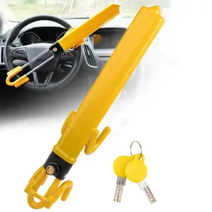 Steering Wheel Lock - Heavy Duty Antitheft Device and Car Security Lock with Adjustable Locking and 3 Keys - Great Vehicle and Truck Deterrent