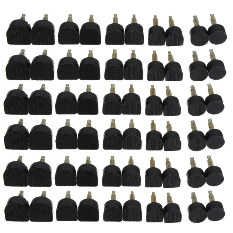 60PCS 5-Sizes Black Metal TPU High Heel Repair Tips - Taps, Pins, Dowel Lifts, Wear-Resistant Replacement Heel Stoppers for Worn Stiletto Shoes, Bedroom Nail Footwear Accessory