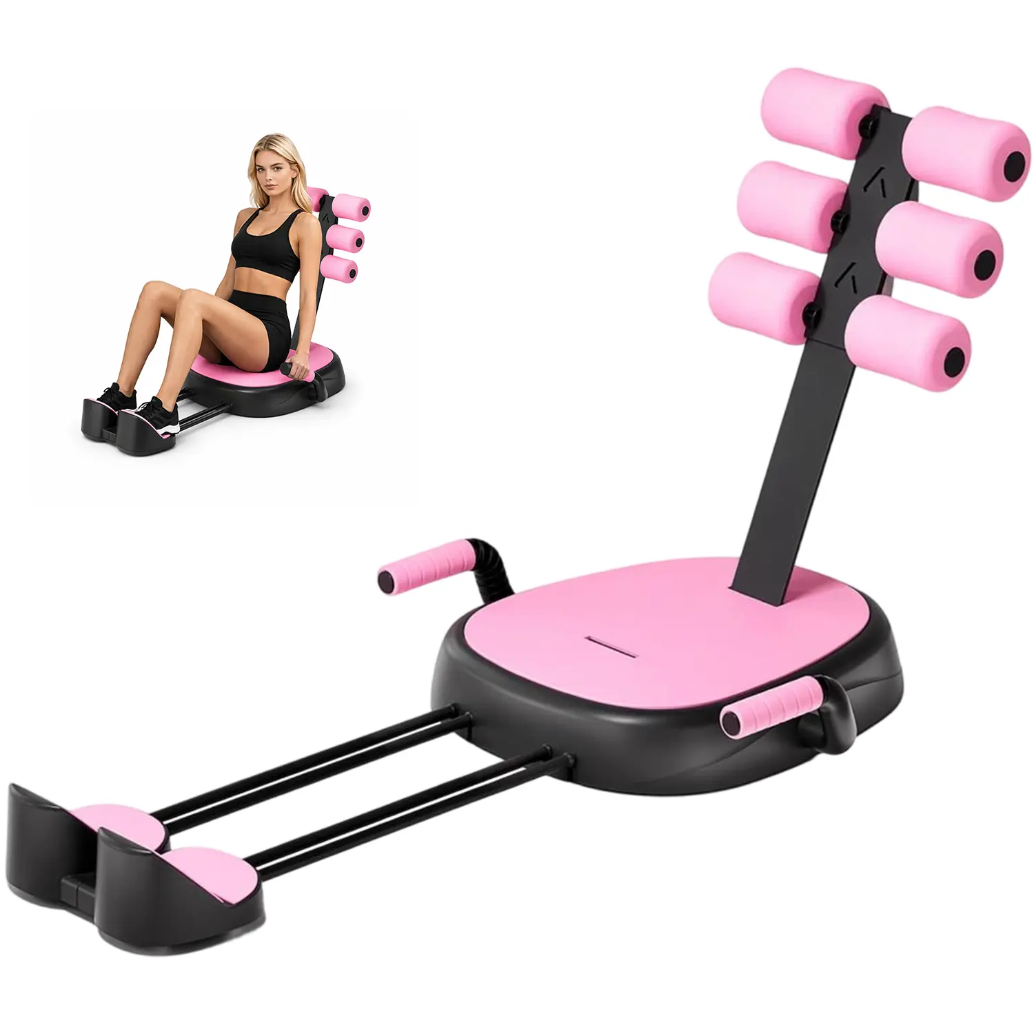 Home Sit-up Assistive Fitness Equipment, 8 Adjustable Angles, Abdominal Curl Machine, Compact size, 660 lbs Weight Capacity, Foldable Design